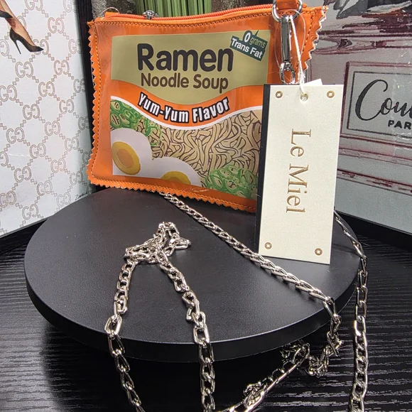 Ramen Noodle Soup Crossbody Bag - Orange - Picture 3 of 3